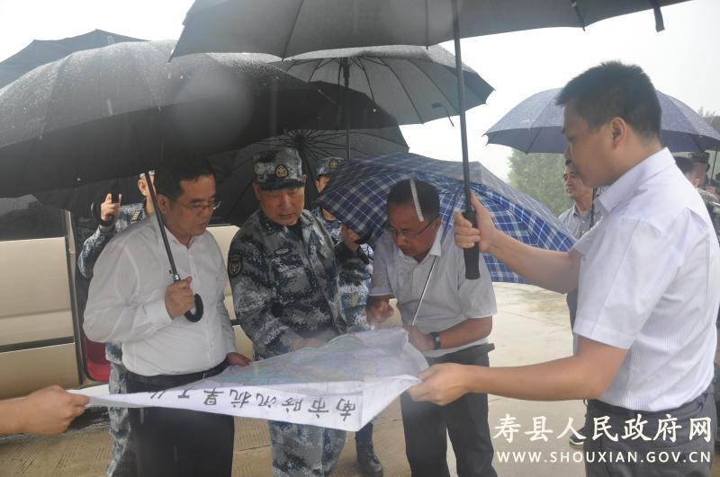 东部战区副司令员孙和荣到寿县检查指导防汛工作