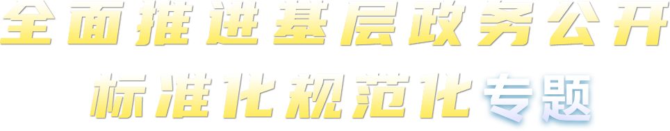 全面推进基层政务公开标准化规范化专题
